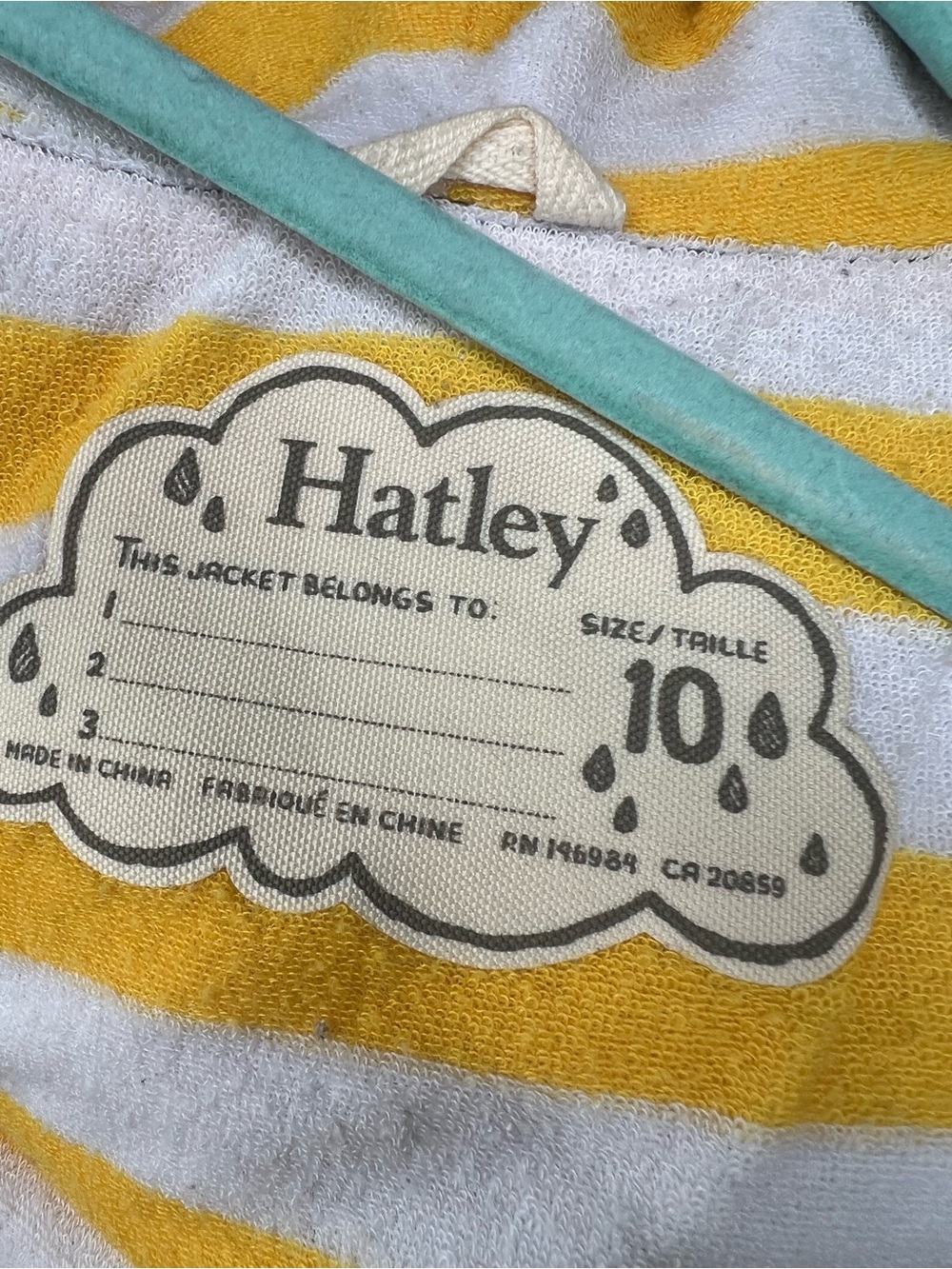 Hatley Navy Raincoat with Yellow Zip for Kids - Picture 5 of 6